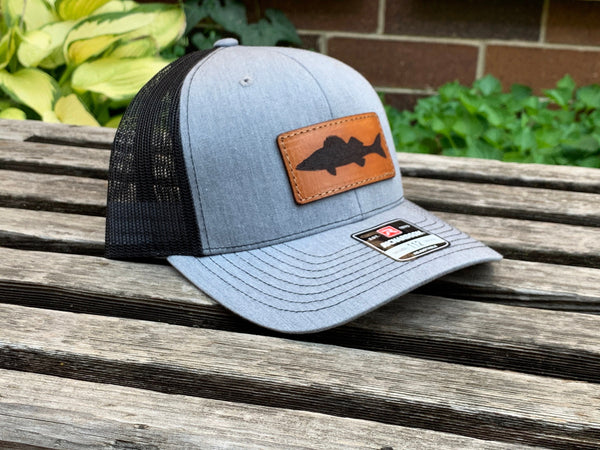 Richardson 112 Laser Engraved Leather Patch Hat- Walleye