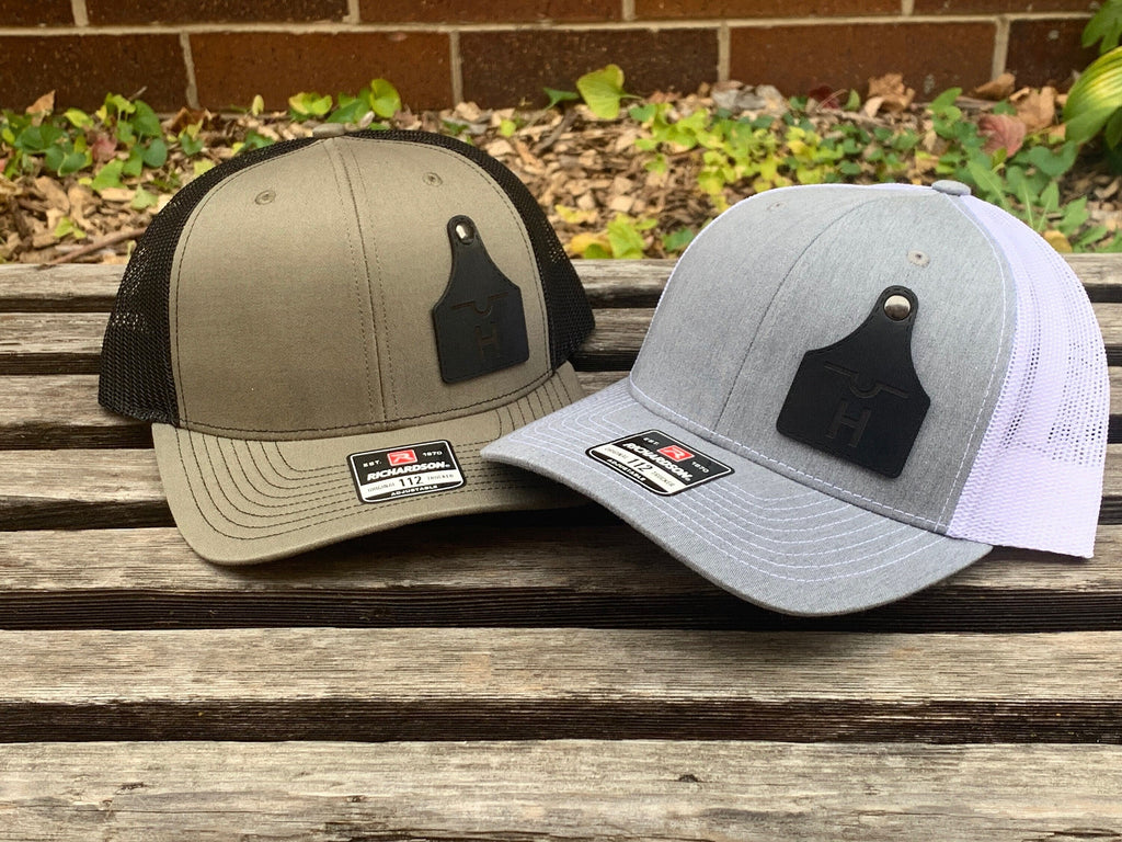 Custom Ranch Hats Richardson 112 Laser Engraved Black Leather Patch Hat-Custom Ranch Cat ...